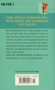 Rückcover Adrián Paenza - Mathematik durch die Hintertür