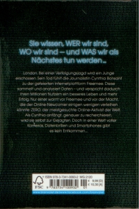 Rückcover Marc Elsberg - Zero